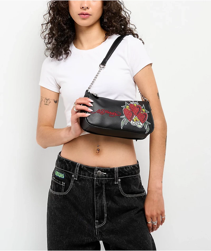 Ed Hardy Nova Black Handbag