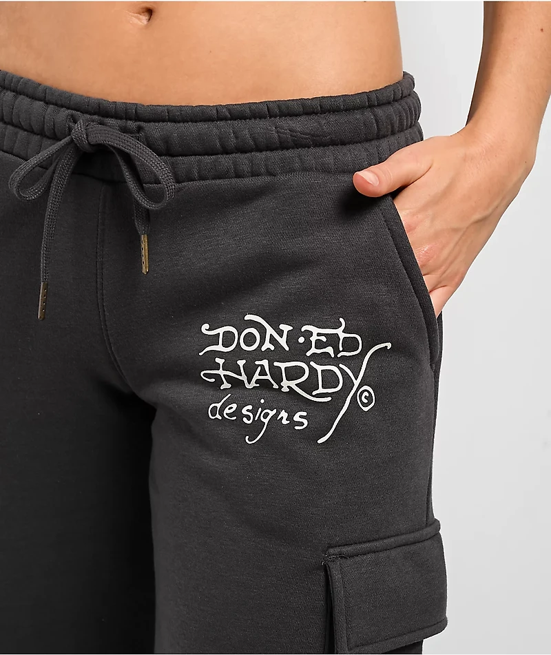 Ed Hardy Panther Charcoal Cargo Sweatpants
