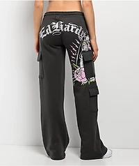 Ed Hardy Panther Charcoal Cargo Sweatpants