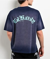 Ed Hardy Panther Crown Sunfade Navy T-Shirt