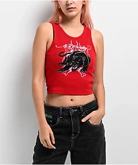 Ed Hardy Panther Flame Cherry Crop Tank Top