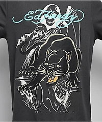 Ed Hardy Panther Flames Grey Thermal Long Sleeve T-Shirt