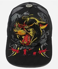 Ed Hardy Panther Head Black Trucker Hat