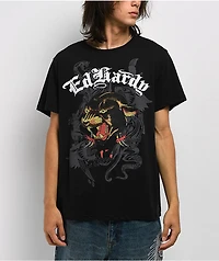 Ed Hardy Panther Head Rhinestone Black T-Shirt