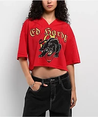 Ed Hardy Panther Heart Red Crop Jersey
