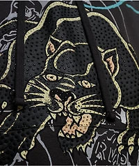 Ed Hardy Panther Rhinestone Sunfade Grey Hoodie