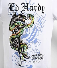 Ed Hardy Panther Snake White Thermal Long Sleeve T-Shirt