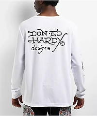 Ed Hardy Panther Snake White Thermal Long Sleeve T-Shirt