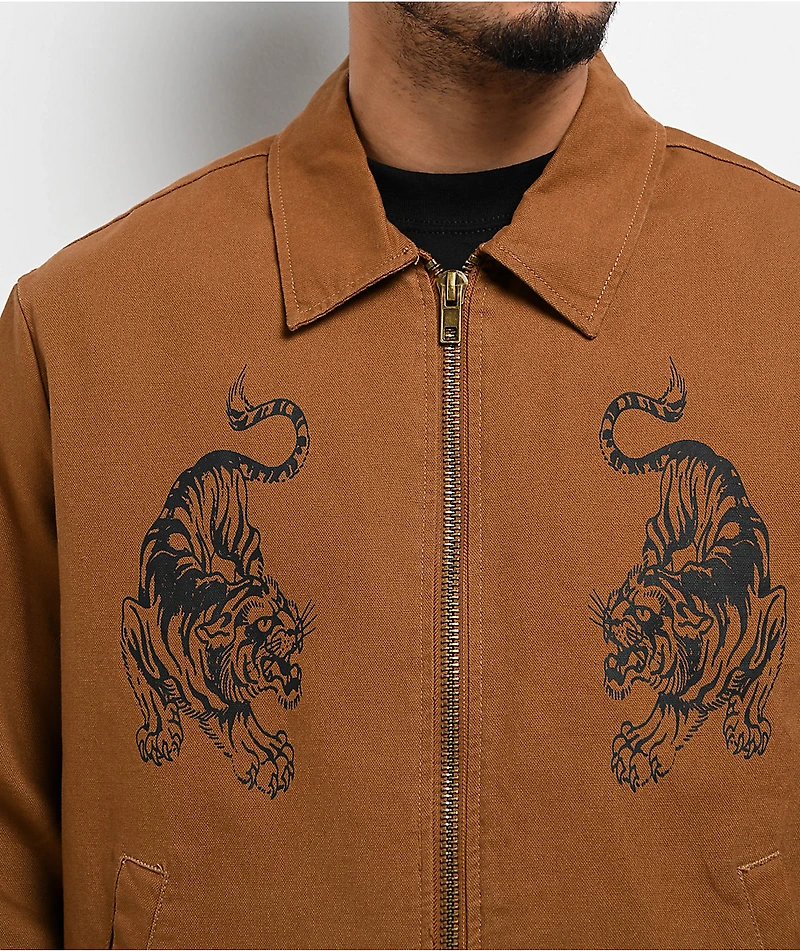 Ed Hardy Panthers Cognac Work Jacket