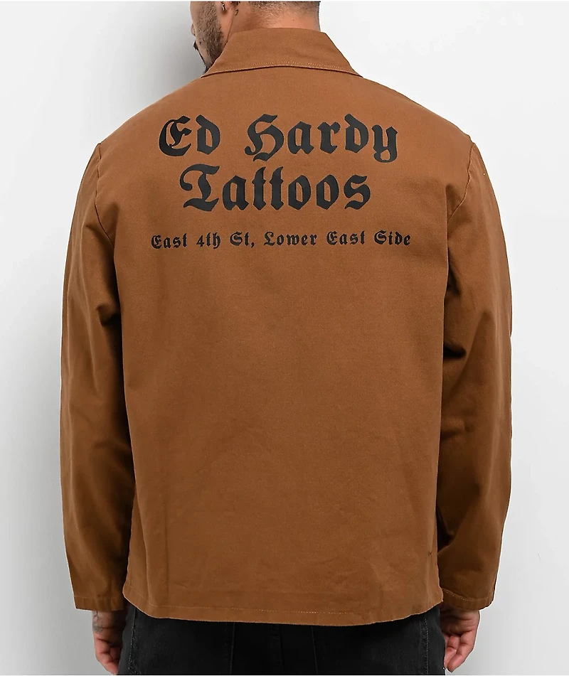 Ed Hardy Panthers Cognac Work Jacket