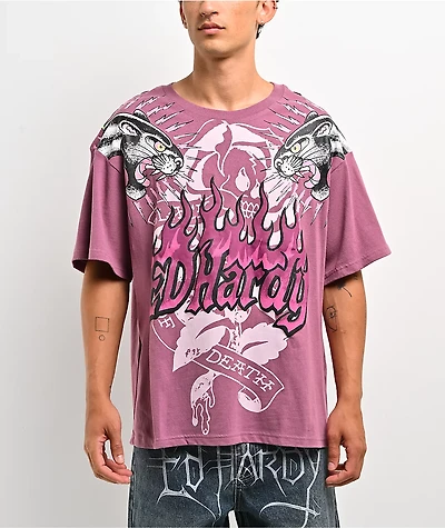 Ed Hardy Panthers Purple T-Shirt