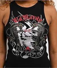 Ed Hardy Panthers Rhinestone Black Tank Top