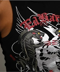 Ed Hardy Panthers Rhinestone Black Tank Top
