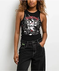Ed Hardy Panthers Rhinestone Black Tank Top