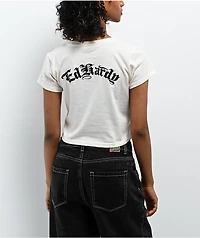 Ed Hardy Pegasus Rhinestone Ivory Crop T-Shirt