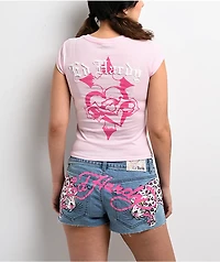 Ed Hardy Pink Leopard Ballerina T-Shirt