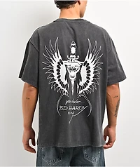 Ed Hardy Pinup Wing Black Wash T-Shirt