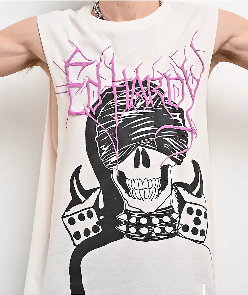 Ed Hardy Punk Skeleton Ivory Tank Top