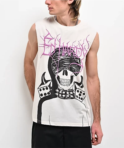 Ed Hardy Punk Skeleton Ivory Tank Top
