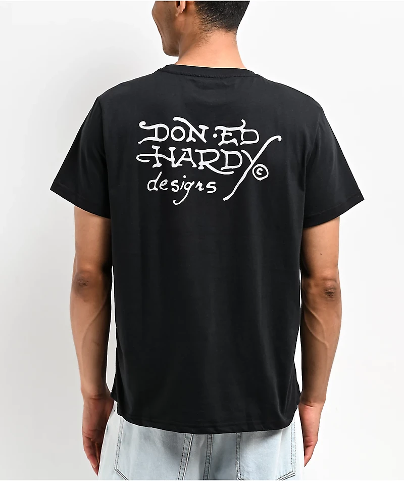 Ed Hardy Retro Tiger Black Boxy T-Shirt