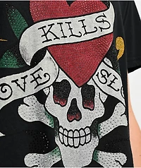 Ed Hardy Rhinestone Skull Black T-Shirt