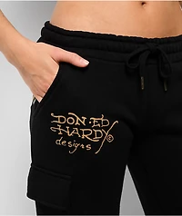 Ed Hardy Sacred Heart Black Cargo Sweatpants