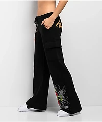 Ed Hardy Sacred Heart Black Cargo Sweatpants