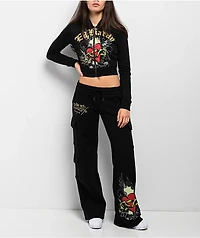 Ed Hardy Sacred Heart Black Cargo Sweatpants
