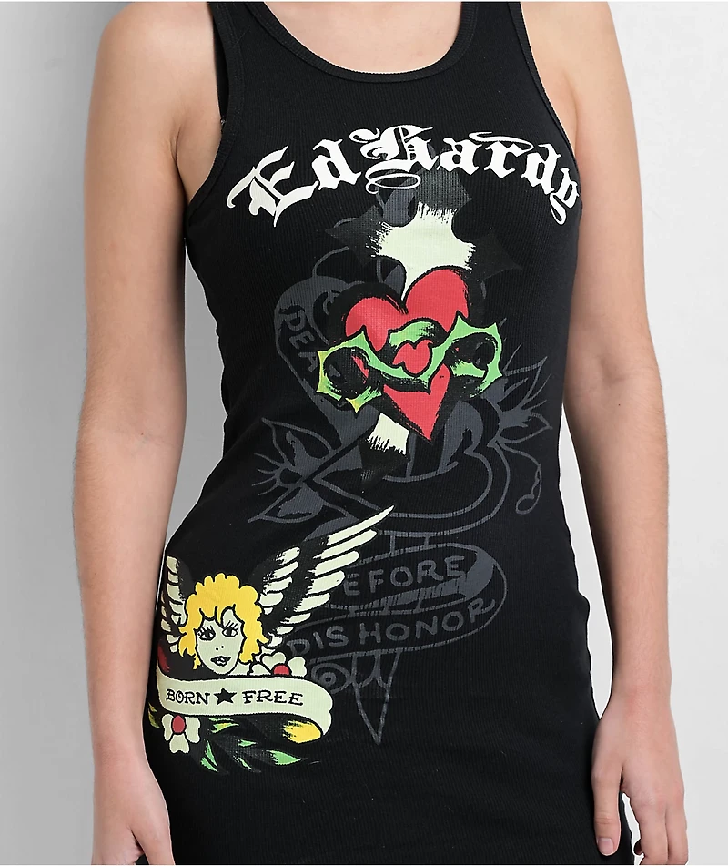 Ed Hardy Sacred Heart Black Dress