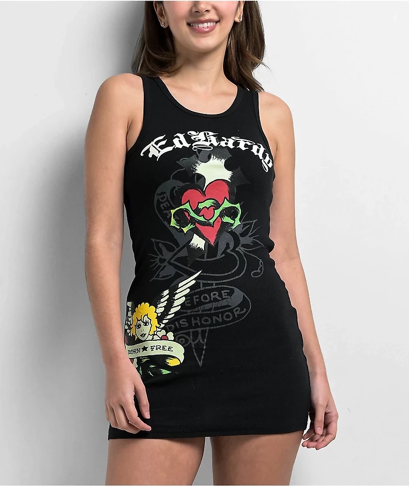 Ed Hardy Sacred Heart Black Dress