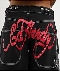 Ed Hardy Sacred Heart Black Wash Shorts