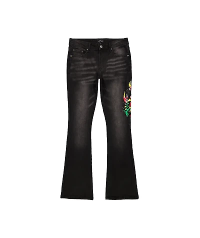 Ed Hardy Sacred Heart Dark Grey Low Rise Bootcut Jeans