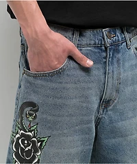 Ed Hardy Sacred Heart Light Vintage Blue Shorts