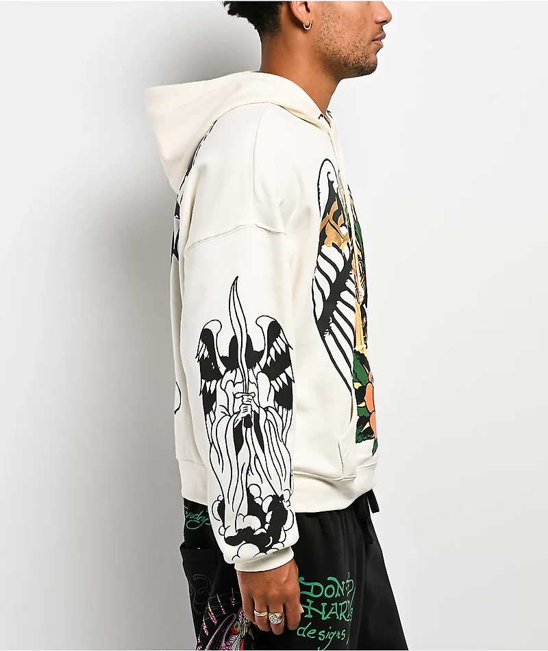 Ed Hardy Savior Ivory Hoodie