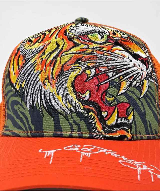 Ed Hardy Screaming Tiger Orange Trucker Hat at CoolSprings  display picture 3