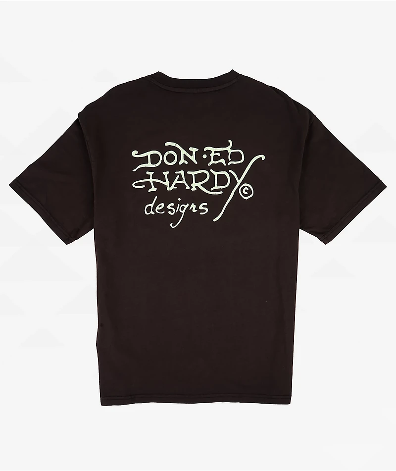 Ed Hardy Skeleton Black Wash Boxy T-Shirt