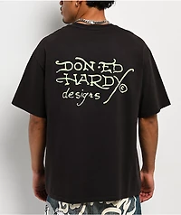 Ed Hardy Skeleton Black Wash Boxy T-Shirt