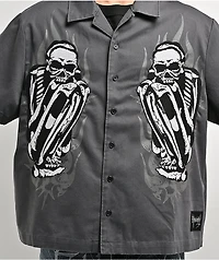 Ed Hardy Skeleton Charcoal Work Shirt