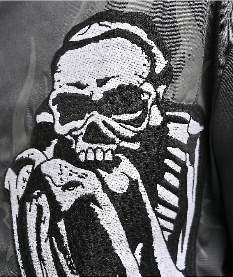 Ed Hardy Skeleton Charcoal Work Shirt