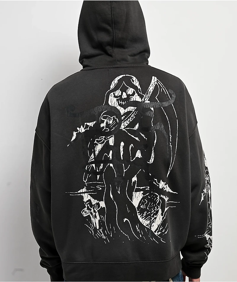 Ed Hardy Skeletons Sunfade Grey Zip Hoodie