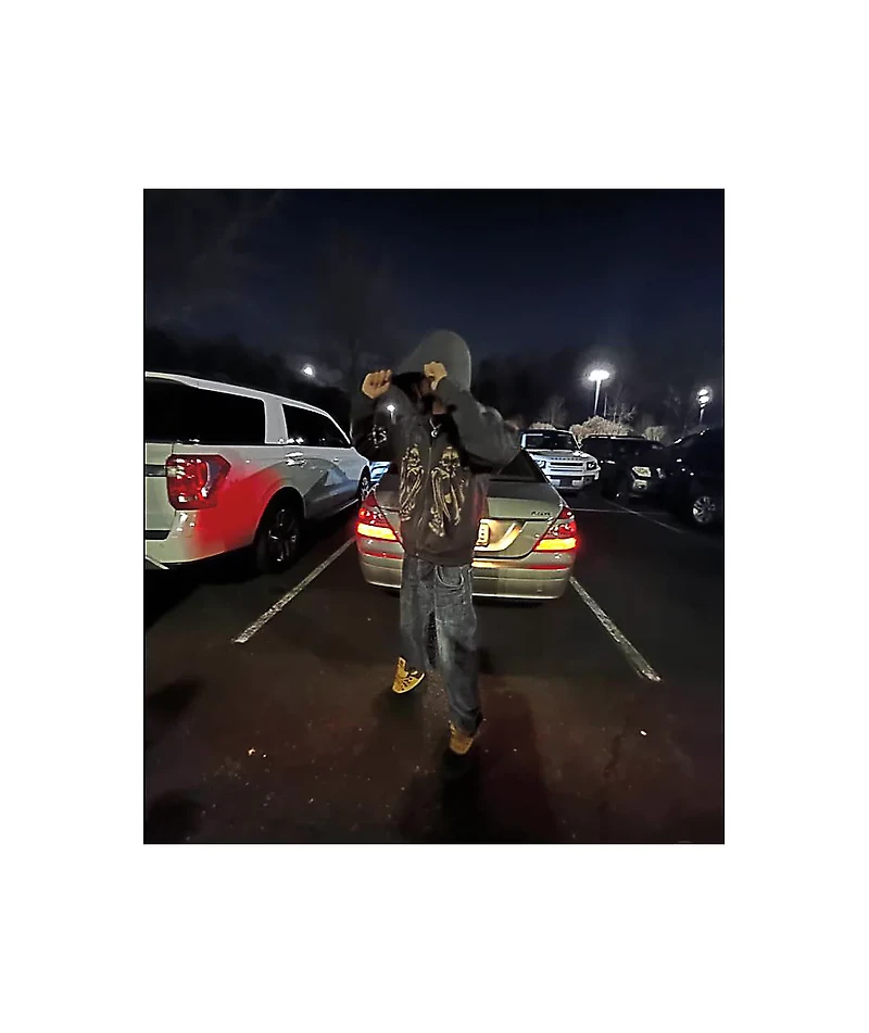 Ed Hardy Skeletons Sunfade Grey Zip Hoodie