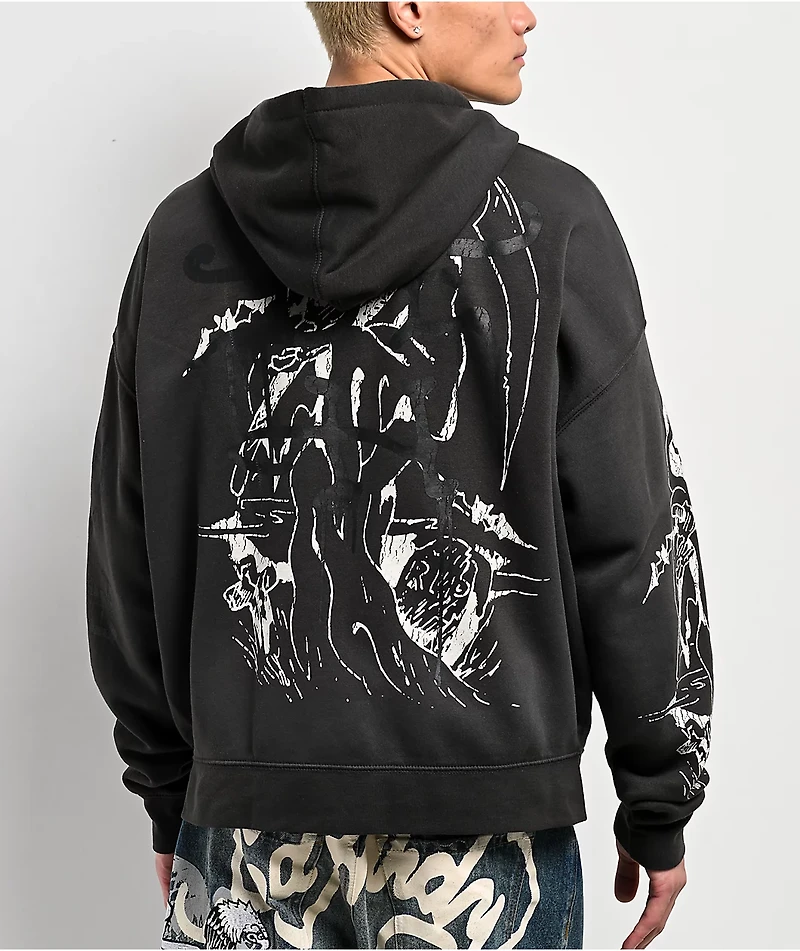 Ed Hardy Skeletons Sunfade Grey Zip Hoodie