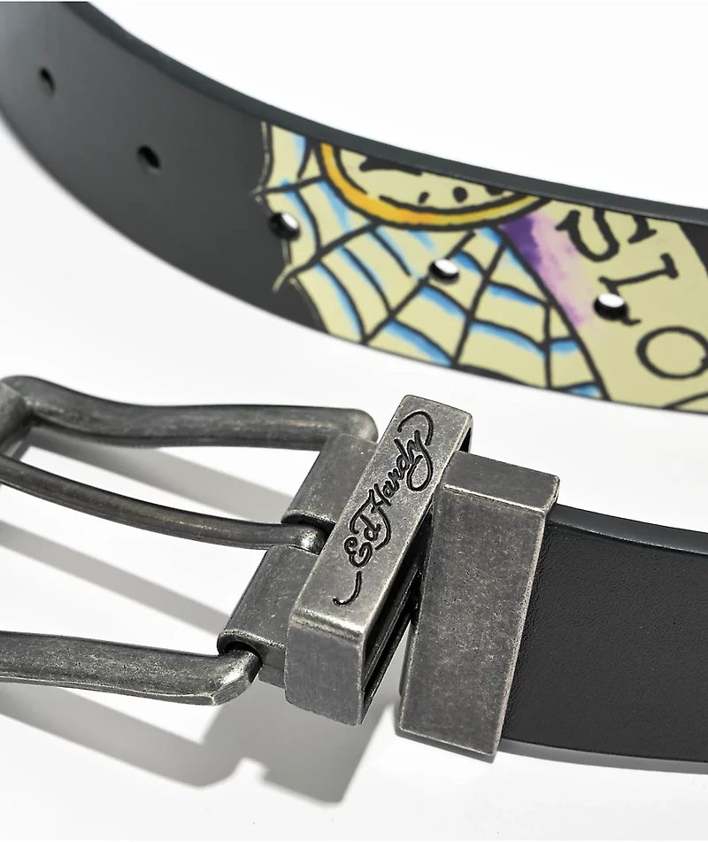 Ed Hardy Skull & Butterfly Black Belt