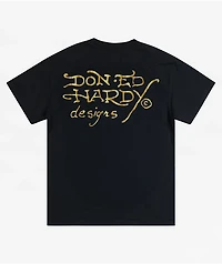 Ed Hardy Skull Dagger Rhinestone Vintage Black T-Shirt