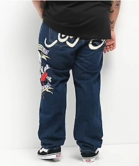 Ed Hardy Skull Heart Indigo Loose Fit Jeans