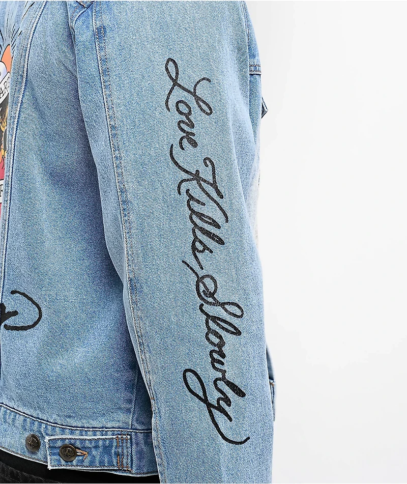 Ed Hardy Skull Light Blue Wash Denim Jacket