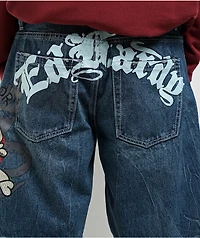 Ed Hardy Skull Mid Blue Shorts