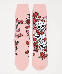 Ed Hardy Skull Pink & Waffle 2 Pack Crew Socks