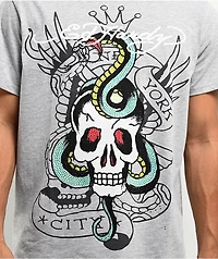 Ed Hardy Skull Snake Grey T-Shirt