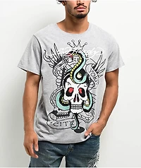 Ed Hardy Skull Snake Grey T-Shirt